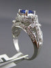 ESTATE WIDE 2.01CT DIAMOND & TANZANITE 18KT WHITE GOLD 3D ETOILE ENGAGEMENT RING