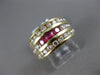 ESTATE WIDE 1.90CT DIAMOND & AAA RUBY 14KT YELLOW GOLD 3D COCKTAIL RING #21571
