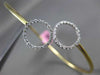 ESTATE .55CT DIAMOND 14KT TWO TONE GOLD 3D CRISS CROSS FLEXIBLE BANGLE BRACELET
