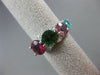 ESTATE 3.88CT DIAMOND & AAA MULTI COLOR TOURMALINE 14KT WHITE GOLD JOURNEY RING