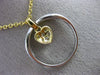 ESTATE .23CT DIAMOND 18K WHITE & YELLOW GOLD CLASSIC CIRCULAR HEART LOVE PENDANT
