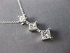 ESTATE LARGE .80CT DIAMOND 14K WHITE GOLD 3D GRADUATING FLOATING PENDANT #15437