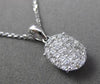 ESTATE .40CT DIAMOND 18KT WHITE GOLD FLOATING CLUSTER FILIGREE OVAL PENDANT