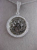 ESTATE .40CT DIAMOND 14KT WHITE GOLD 3D ROUND SHEMA ISRAEL PENDANT & CHAIN 24102