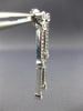 ESTATE 1.27CT DIAMOND 14KT WHITE GOLD BEZEL DOUBLE ROW HANGING EARRINGS #16917