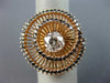 ESTATE EXTRA LARGE 2.61CT WHITE & BLACK DIAMOND 14KT ROSE GOLD 3D SWIRL FUN RING