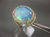 LARGE 4.16CT DIAMOND & AAA OPAL 14KT YELLOW GOLD 3D OVAL DOUBLE HALO SNAKE RING