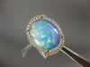 LARGE 4.16CT DIAMOND & AAA OPAL 14KT YELLOW GOLD 3D OVAL DOUBLE HALO SNAKE RING