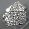 ESTATE WIDE 1.0CT DIAMOND 14KT WHITE GOLD 3D MULTI ROW V SHAPE ANNIVERSARY RING