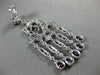 ESTATE LARGE 5.26CT DIAMOND & RUBY 14KT WHITE GOLD CHANDELIER HANGING EARRINGS