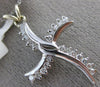 ESTATE .55CT ROUND DIAMOND 14KT WHITE GOLD 3D CLASSIC SWIRL CROSS PENDANT #5745