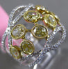 LARGE 2.45CT WHITE & FANCY YELLOW DIAMOND 18K 2 TONE GOLD FILIGREE FLOWER RING