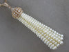 ESTATE EXTRA LARGE 1.50CT DIAMOND & AAA PEARL 18KT ROSE GOLD 3D TASSLE NECKLACE