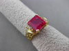 ANTIQUE 2.60CT DIAMOND & RUBELLITE 14KT YELLOW GOLD 3D FILIGREE FUN RING #23930