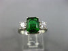 ESTATE 1.89CT DIAMOND & TOURMALINE 18K WHITE GOLD 3 STONE ENGAGEMENT RING #25289