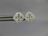 ESTATE .46CT DIAMOND 18KT WHITE GOLD 3D SQUARE FLOWER HALO STUD EARRINGS