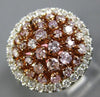 ESTATE WIDE .99CT WHITE & PINK DIAMOND 18KT WHITE & ROSE GOLD CIRCULAR FUN RING