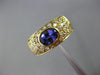 ESTATE WIDE 2.10CT DIAMOND & AAA TANZANITE 18KT YELLOW GOLD 3D ETOILE BEZEL RING