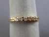 ESTATE .25CT DIAMOND 14K YELLOW GOLD 3D CLASSIC 5 STONE WEDDING ANNIVERSARY RING