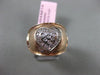 ANTIQUE WIDE .20CT DIAMOND 14KT WHITE & ROSE GOLD HEART ITALIAN ETOILE FUN RING