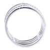 ESTATE .15CT DIAMOND 18KT WHITE GOLD 3D CLASSIC MULTI ROW SEMI ETERNITY FUN RING