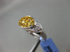 ESTATE WIDE 3.98CT DIAMOND & YELLOW SAPPHIRE 18K WHITE GOLD 3D DOUBLE HEART RING