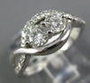 ESTATE .65CT DIAMOND 14KT WHITE GOLD 3D INFINITY 2 STONE SEMI ETERNITY LOVE RING