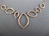ESTATE LARGE .63CT DIAMOND 14K ROSE GOLD 3D OPEN MARQUISE SHAPE V SHAPE NECKLACE