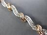 ESTATE WIDE & LONG 1.50CT ROUND DIAMOND 14KT WHITE & ROSE GOLD 3D WAVE BRACELET