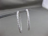 ESTATE LARGE 2.14CT DIAMOND 14K WHITE GOLD 3D DOUBLE SIDED CLASSIC HOOP EARRINGS