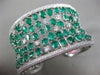 LARGE 24.73CT DIAMOND & AAA COLOMBIAN EMERALD 18KT WHITE GOLD 3D BANGLE BRACELET