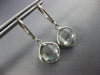 5.0CT AAA GREEN AMETHYST 14KT WHITE GOLD 3D CUSHION LEVER BACK HANGING EARRINGS