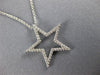 ESTATE .52CT DIAMOND 14KT WHITE GOLD 3D CLASSIC OPEN STAR LOVE FLOATING PENDANT
