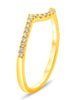 ESTATE .14CT DIAMOND 14KT YELLOW GOLD 3D CLASSIC V SHAPE WAVE ANNIVERSARY RING
