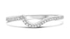 ESTATE .14CT DIAMOND 14KT WHITE GOLD 3D CLASSIC V SHAPE WAVE ANNIVERSARY RING