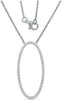 ESTATE .25CT DIAMOND 14KT WHITE GOLD 3D CLASSIC OPEN OVAL LOVE FUN NECKLACE
