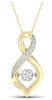 ESTATE .25CT DIAMOND 14KT 2 TONE GOLD 3D CLASSIC SOLITAIRE INFINITY LOVE PENDANT