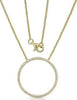 ESTATE .22CT DIAMOND 14KT YELLOW GOLD 3D CLASSIC CIRCLE OF LIFE LOVE NECKLACE
