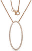 ESTATE .25CT DIAMOND 14KT ROSE GOLD 3D CLASSIC OPEN OVAL LOVE FUN NECKLACE