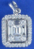 .45CT DIAMOND 18KT WHITE GOLD 3D ROUND & BAGUETTE SQUARE HALO FLOATING PENDANT