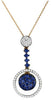 .55CT DIAMOND & AAA SAPPHIRE 14K WHITE ROSE GOLD CIRCLE OF LIFE FLOATING PENDANT