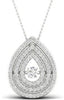 ESTATE .50CT DIAMOND 14KT WHITE GOLD 3D SOLITAIRE TEAR DROP FLOATING PENDANT