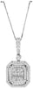 LARGE 1.0CT DIAMOND 18KT WHITE GOLD BAGUETTE INVISIBLE OCTAGON FLOATING PENDANT