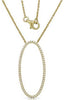 ESTATE LARGE .25CT DIAMOND 14KT WHITE GOLD 3D CLASSIC OPEN OVAL LOVE NECKLACE
