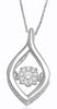ESTATE .10CT DIAMOND 14KT WHITE GOLD 3D FLOWER TEAR DROP FLOATING PENDANT