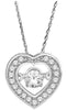 ESTATE .25CT DIAMOND 14KT WHITE GOLD SOLITAIRE HEART SHAPE FLOATING LOVE PENDANT
