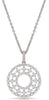 1.0CT DIAMOND 14KT WHITE GOLD FILIGREE SNOWFLAKE CIRCLE OF LIFE FLOATING PENDANT