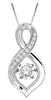 ESTATE .25CT DIAMOND 14KT WHITE GOLD 3D CLASSIC SOLITAIRE INFINITY LOVE PENDANT