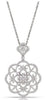ESTATE .65CT DIAMOND 14K WHITE GOLD 3D FLOWER MEDALLION MULTI HEART LOVE PENDANT