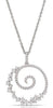 ESTATE .65CT DIAMOND 14KT WHITE GOLD 3D CLASSIC CIRCULAR SWIRL FUN PENDANT